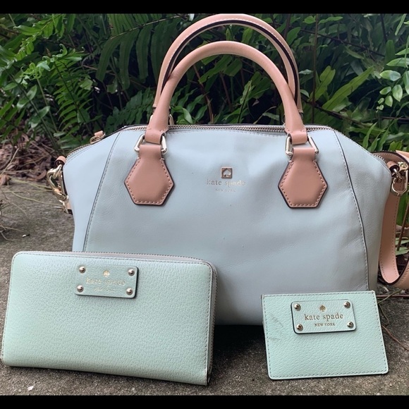 Kate Spade Mint Green Shoulder Bag Purse Wallet - Picture 1 of 8
